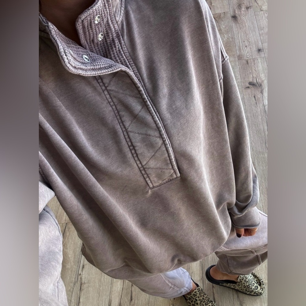 Women’s Movement Mock Neck Pullover — Mocha - Picture 5 of 5